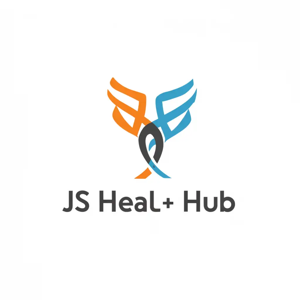 a logo design,with the text "JS HEAL HUB", main symbol:spinal Alignment,Minimalistic,be used in Medical Dental industry,clear background