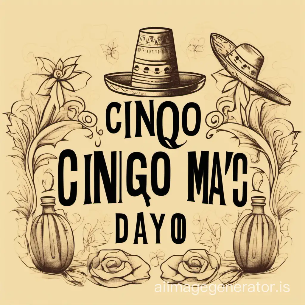 a design for cinqo de mayo,without faces  just write without face
