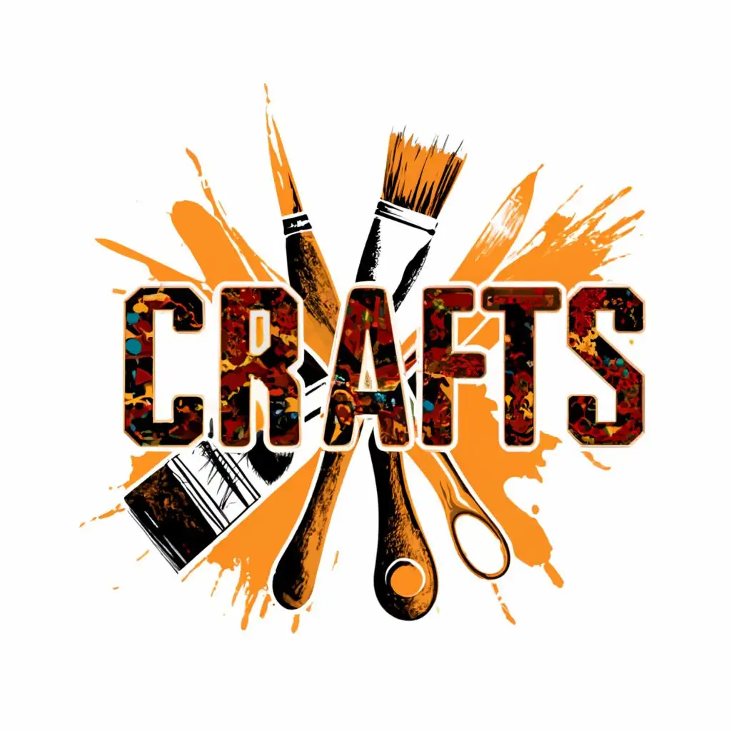 a logo design,with the text "CRAFTS", main symbol:ARTS AND CRAFTS SUPPLIES,Moderate,be used in Sports Fitness industry,clear background