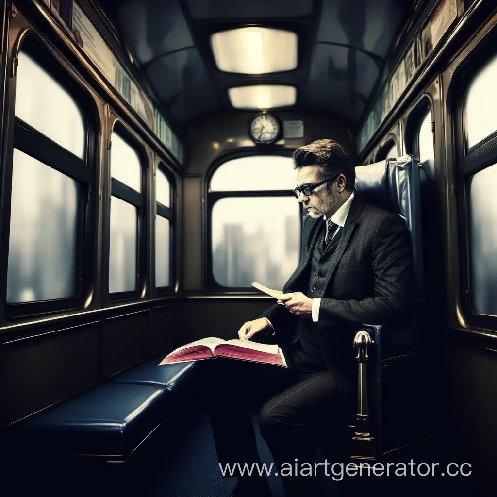 мрачный адвокат едет в поезде в купе