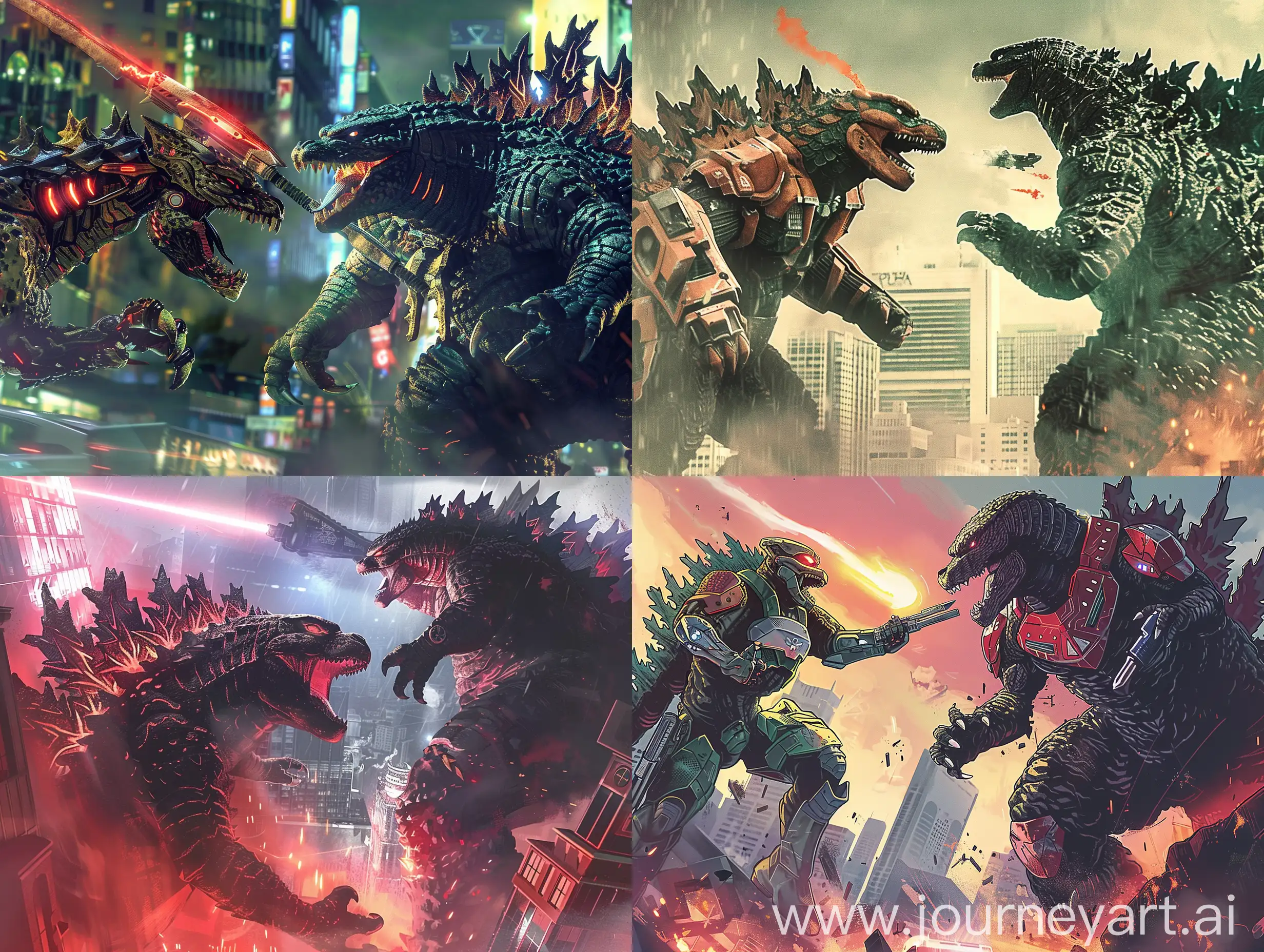 Destroyah Vs Godzilla in tge city