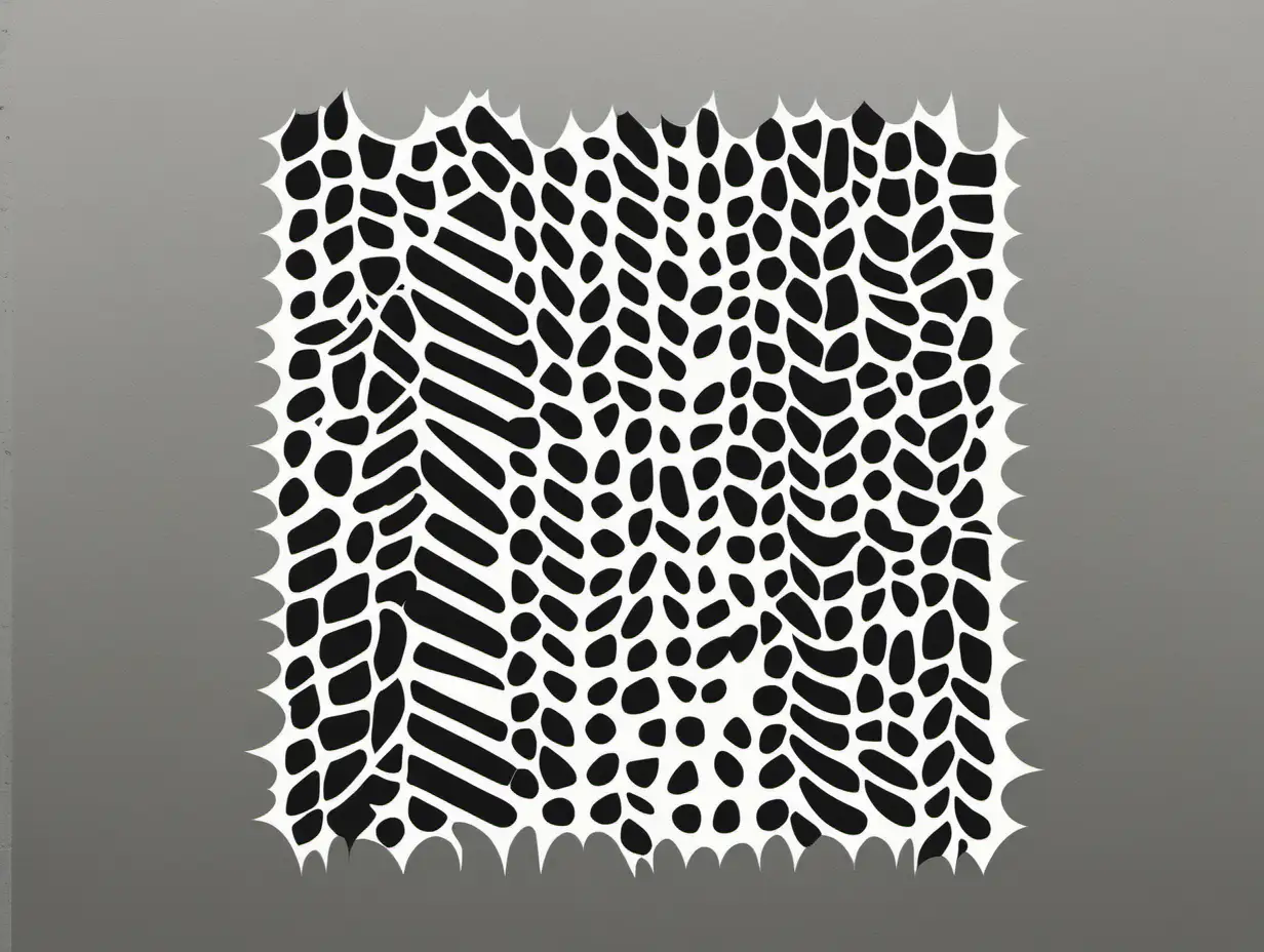 Minimalist Stencil Art Elegant Black and White Negative Space Composition