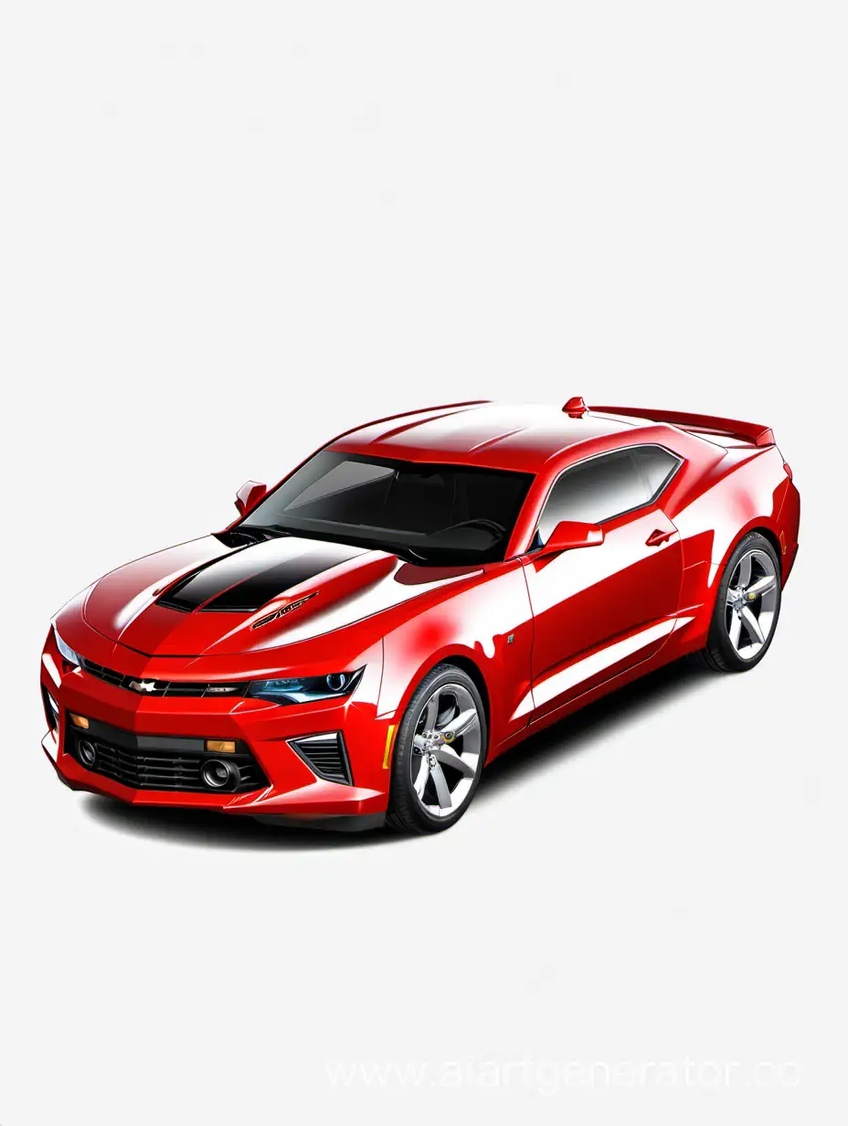Sleek-Red-Chevrolet-Camaro-on-Transparent-Background