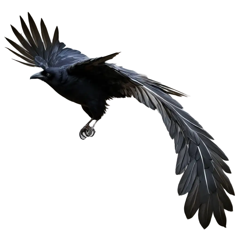 Top-View-Tribal-Design-PNG-Majestic-Black-Crow-in-Flight
