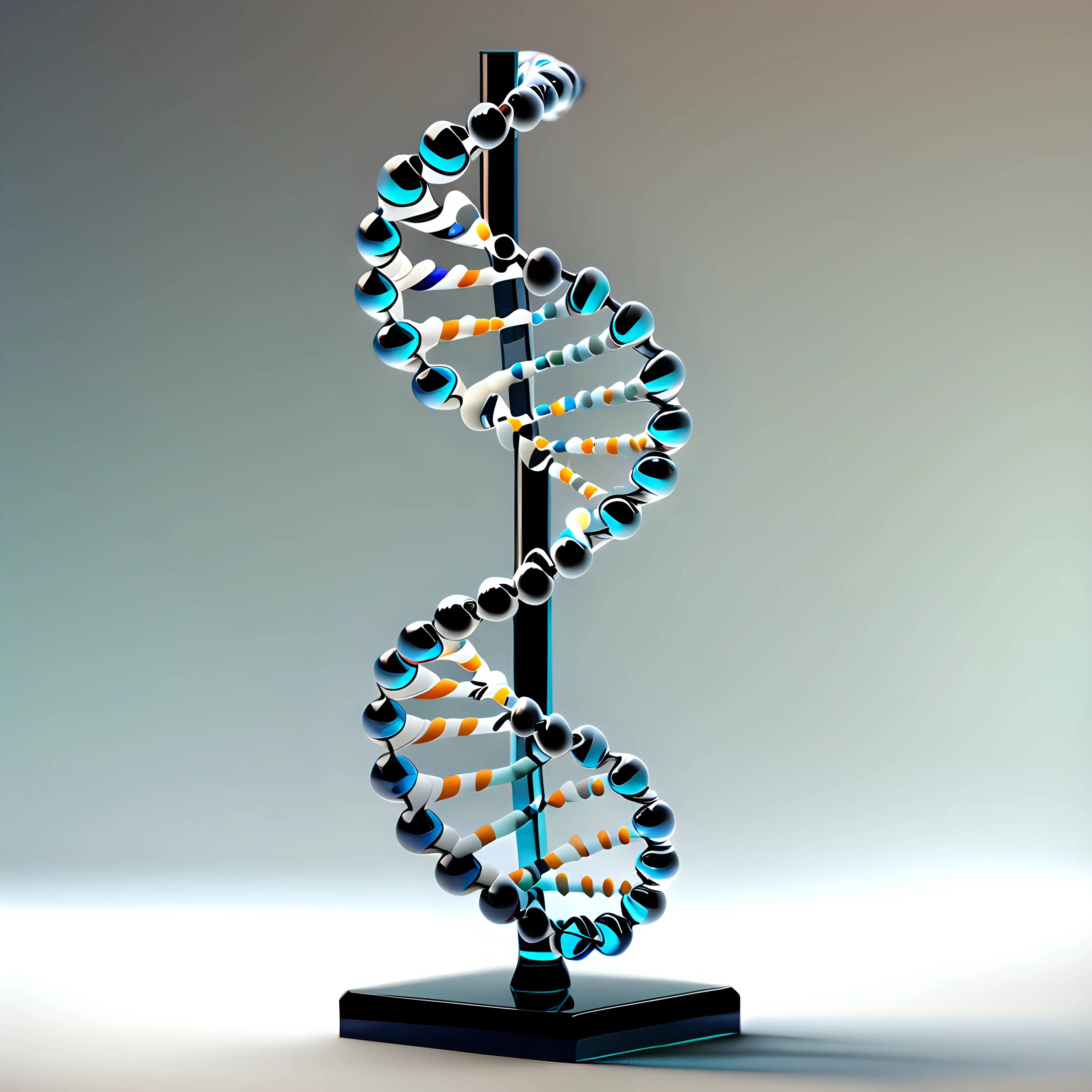 Elegant Glass DNA Helix with Soft Illumination