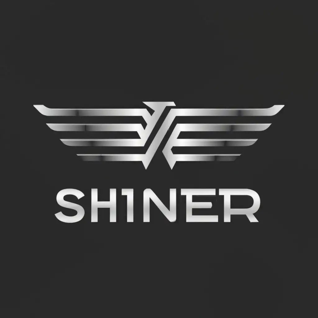 a logo design,with the text "shiner", main symbol:metal, wing,Minimalistic,be used in Finance industry,clear background