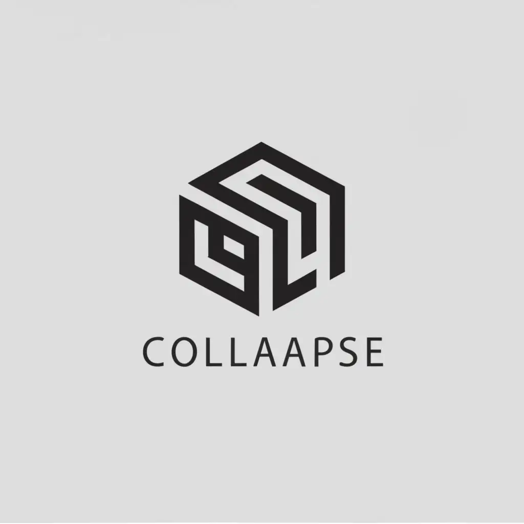a logo design,with the text "Collapse", main symbol:cube,Minimalistic,clear background