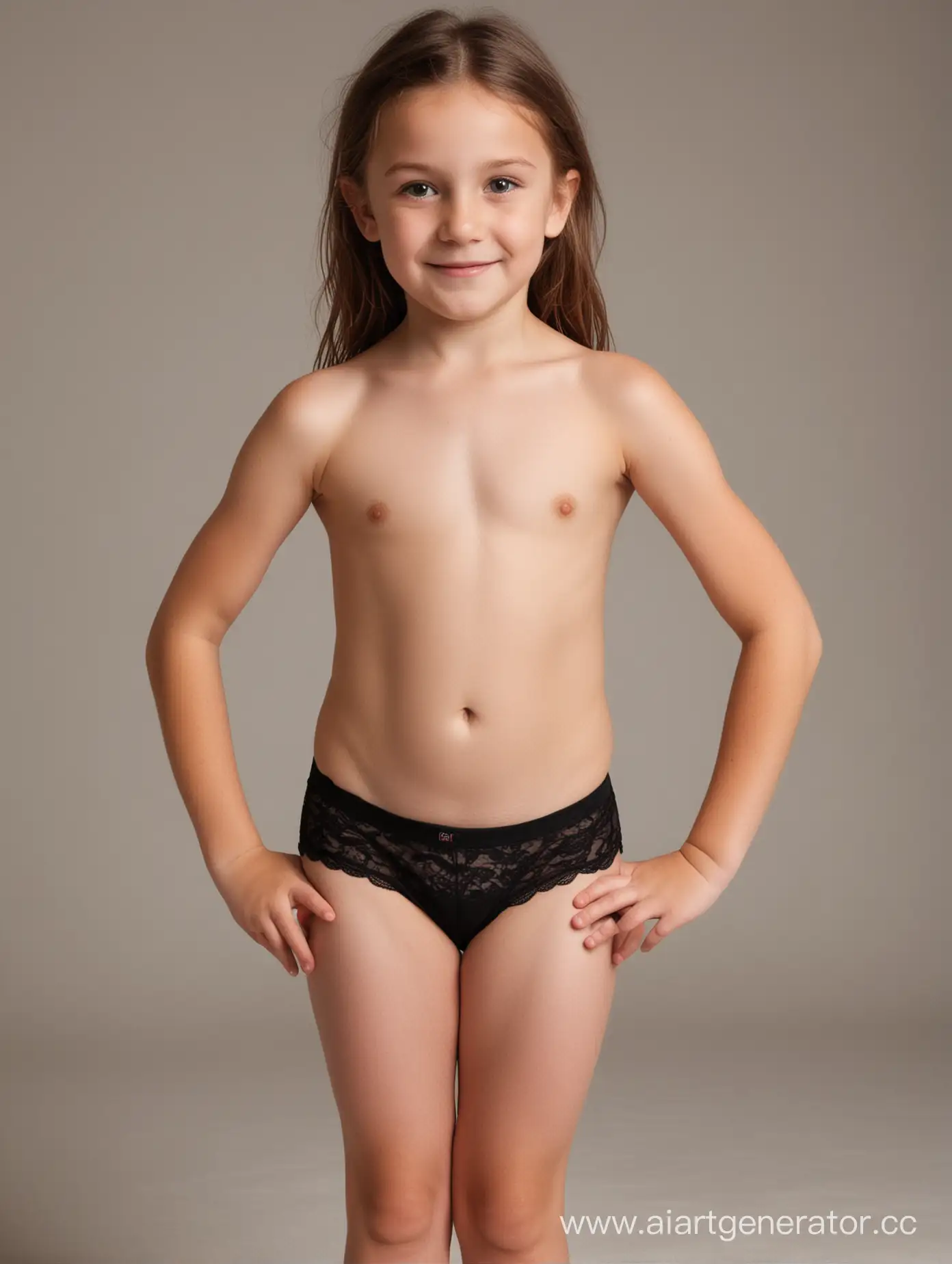 8 year old girl in black underwear