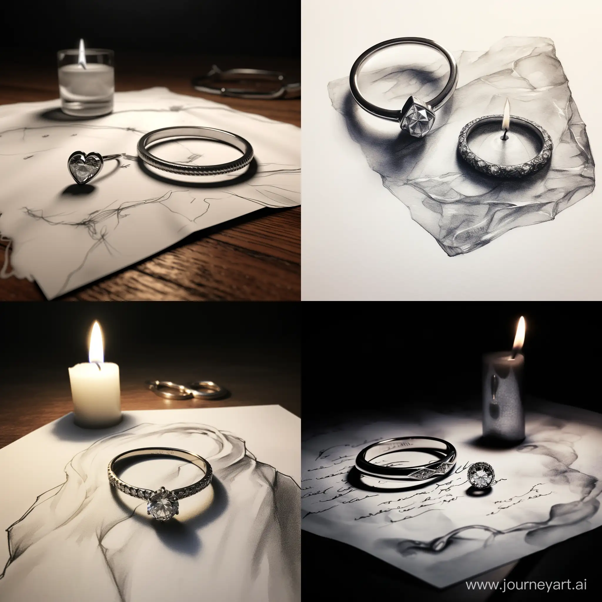 Romantic-Setting-Melted-Candle-Diamond-Ring-and-Art-Masterpiece