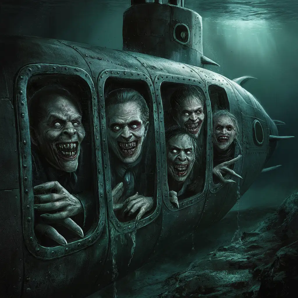 Laughing maniacal monsters trapped in submarine