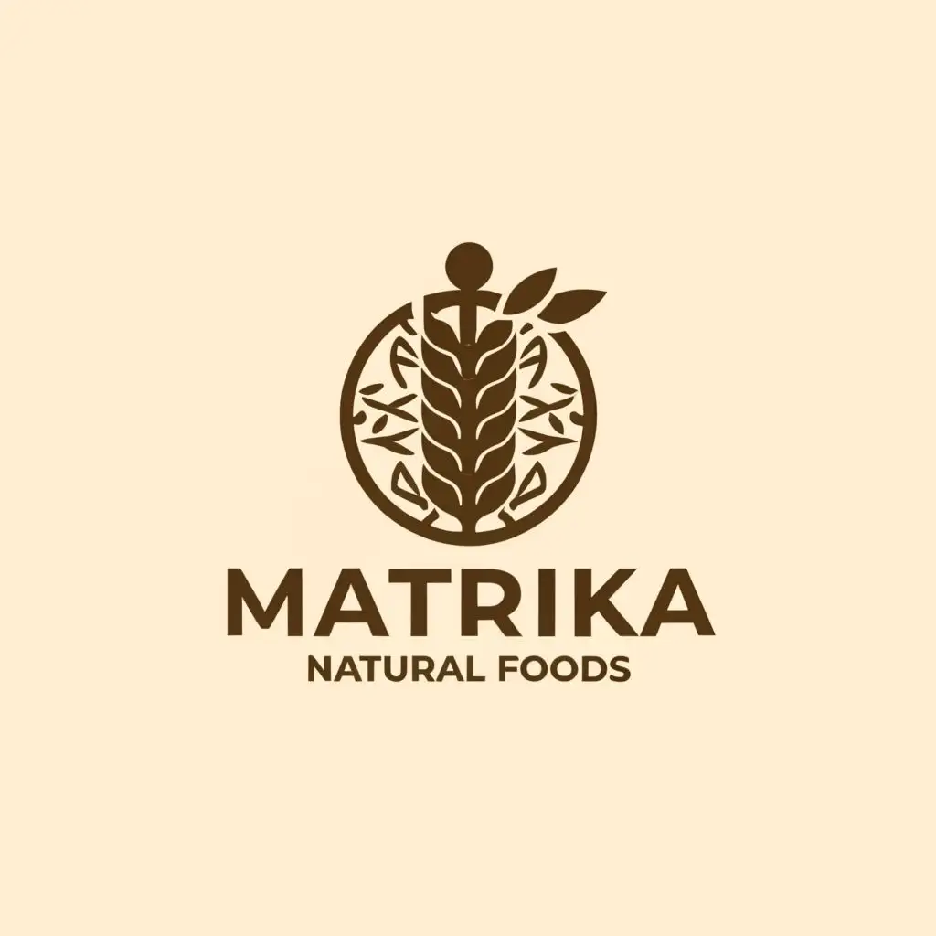 a logo design,with the text "MATRIKA natural foods ", main symbol: Need logo that represent authentic wood press oil. should be unique in this cluttered market. Logo should not represent only oil because in future many products will be added like grains & its flour, pulses etc,Moderate,clear background