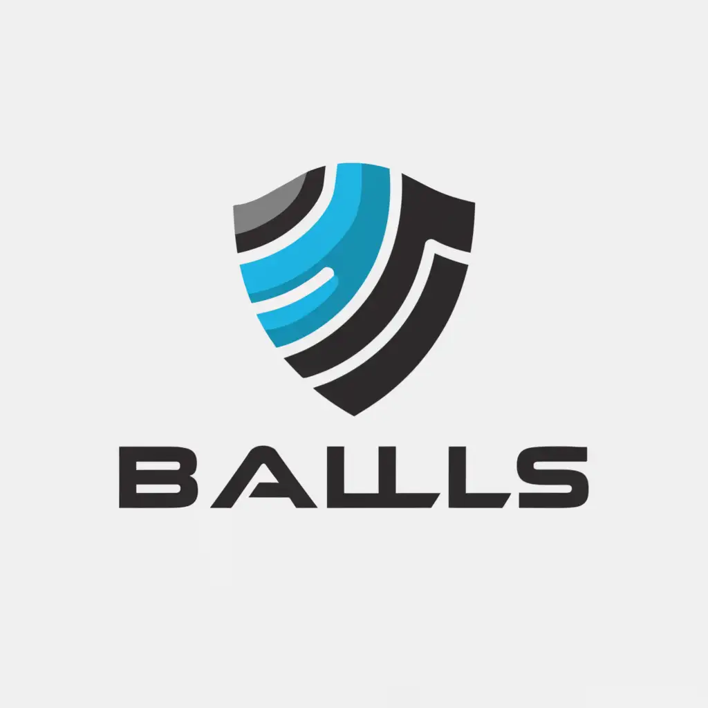 a logo design,with the text "balls", main symbol:protection, simple, modern,Moderate,be used in Technology industry,clear background
