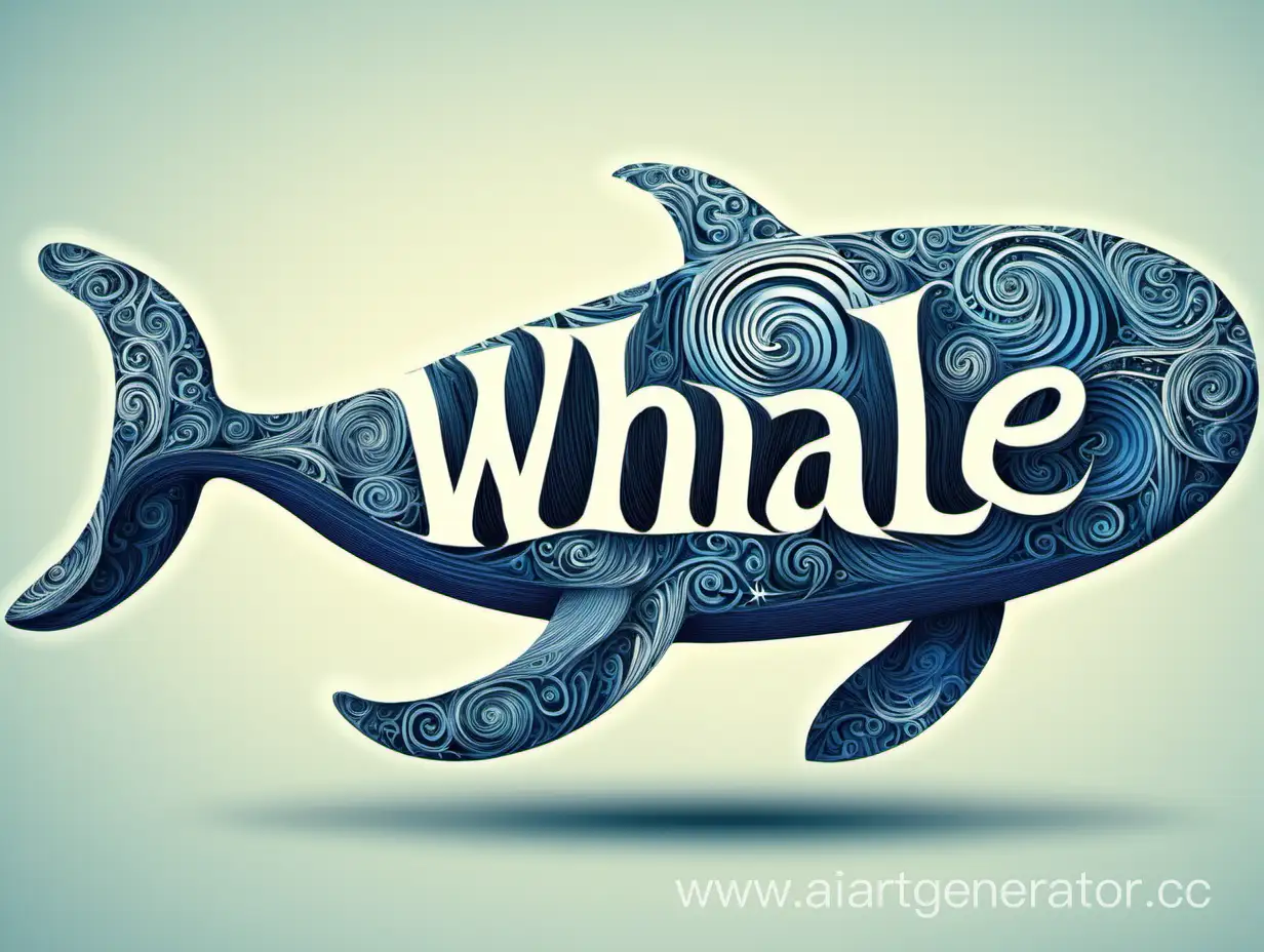 леттеринг слово-образ в виде кита