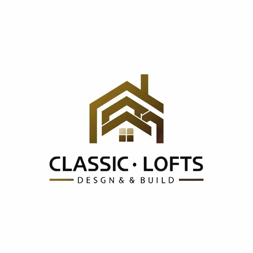 logo, A simple contemporary logo showing a roofline., with the text "Classic Lofts", typography, be used in Real Estate industry. Using the tagline "Design & Build"