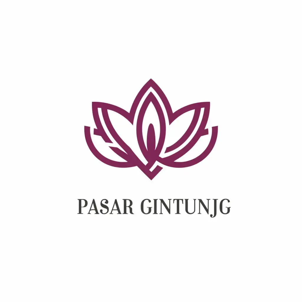 a logo design,with the text "PASAR GINTUNG", main symbol:An orchid,Moderate,clear background