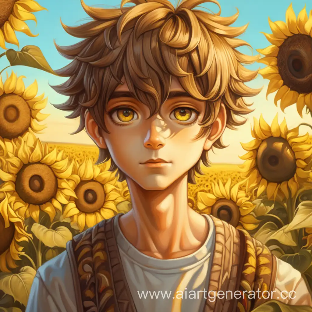 Enchanting-Boy-with-Sunflowers-and-Unique-Hairstyle