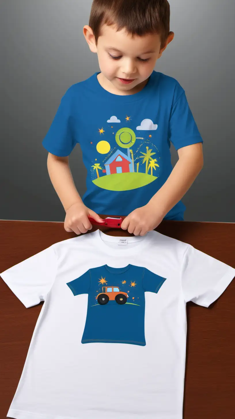 Colorful Cartoon Dinosaur TShirt Design for Kids