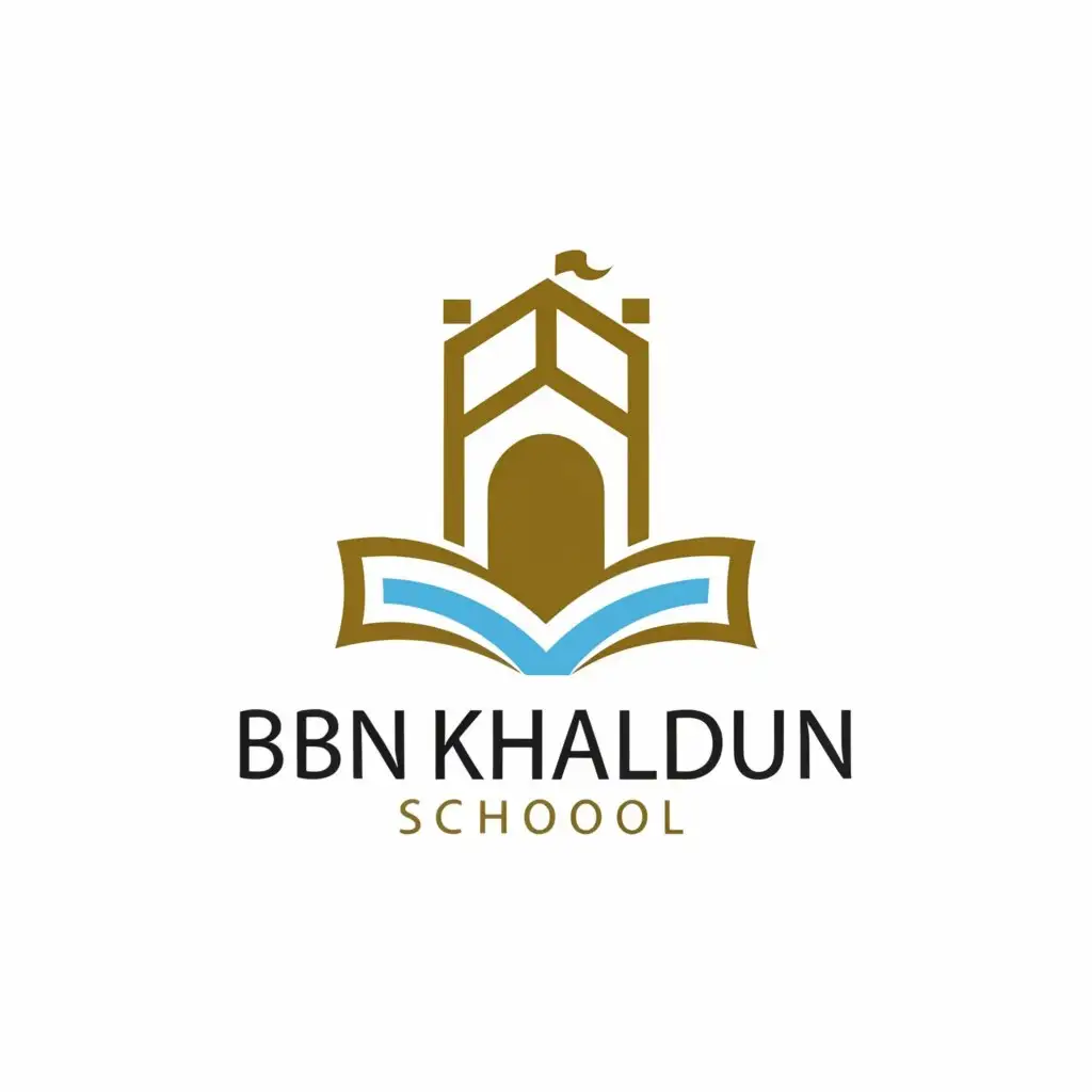 a logo design,with the text "Ibn Khaldoun School", main symbol:School,Moderate,clear background