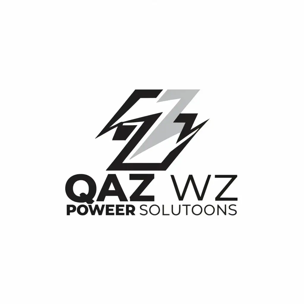 a logo design,with the text "QazPowerSolutions", main symbol:Energy company. Engaged in supplying systems for detecting accidents on power lines. Logo with black letters on a white background.,Moderate,be used in Technology industry,clear background