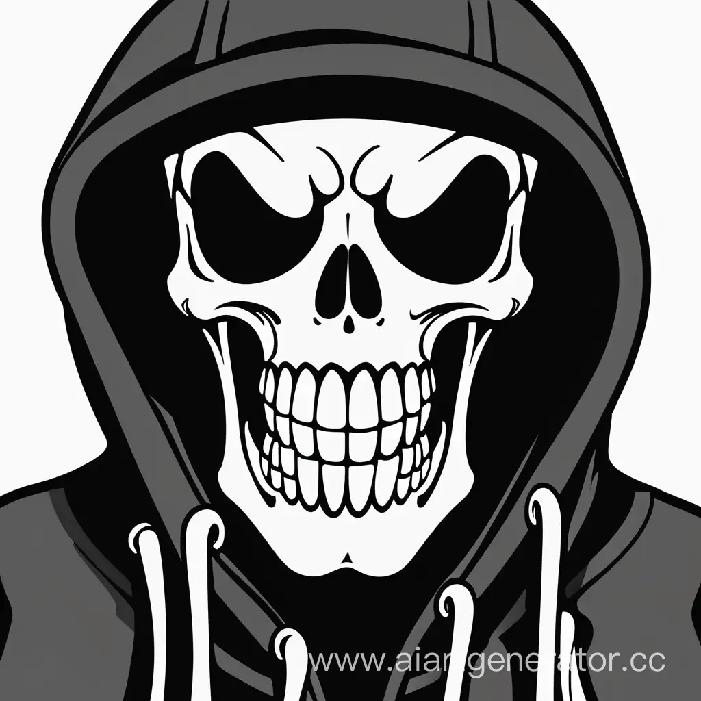 grinning skeleton wearing hoodie one piece crew logo only skeleton pirate crew logo