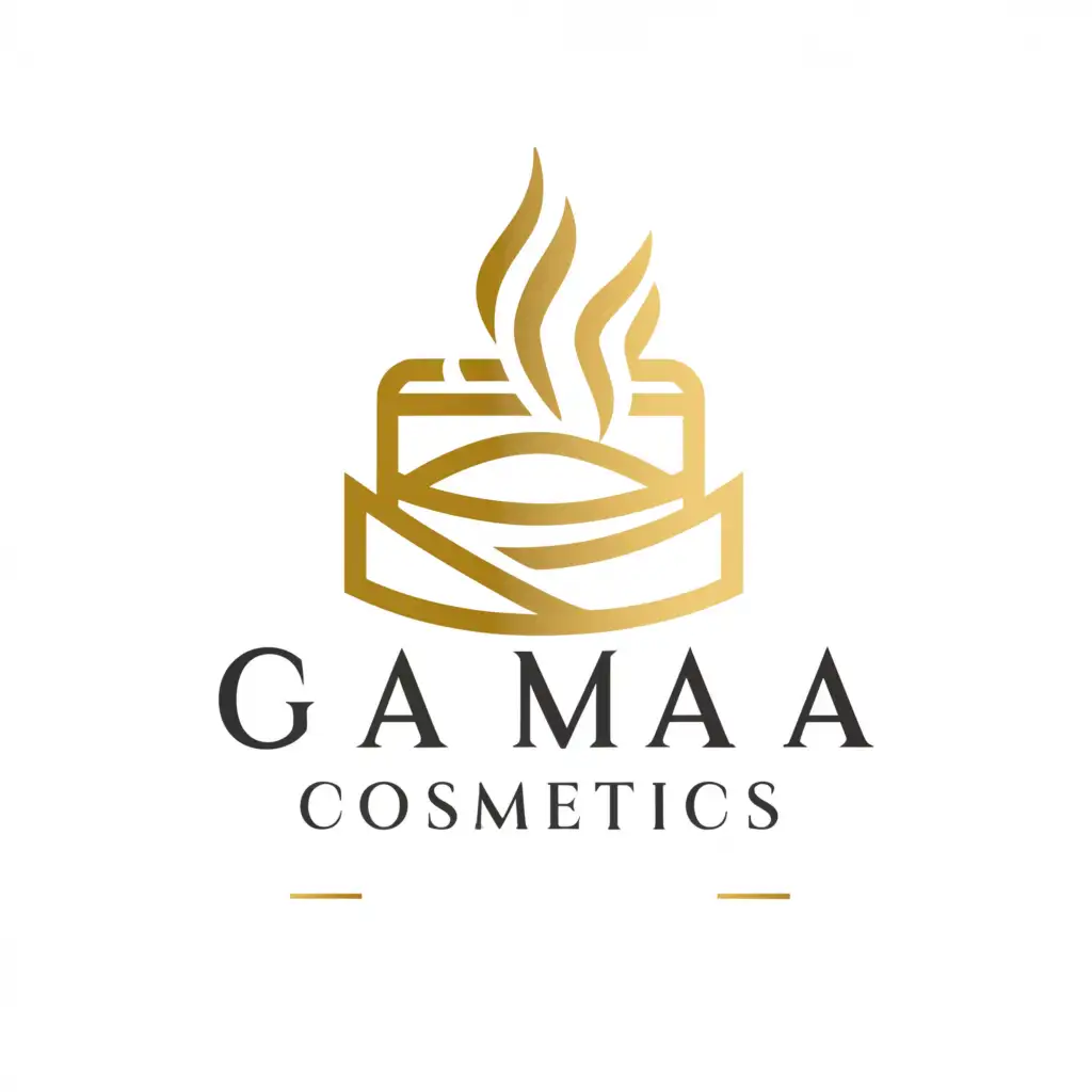 a logo design,with the text "GaMa Cosmetics", main symbol:gold spa,complex,be used in Beauty Spa industry,clear background