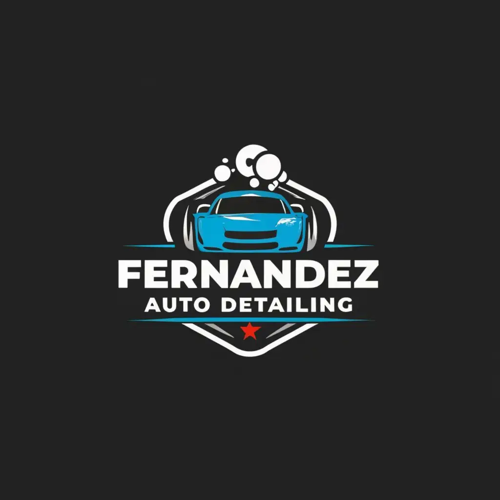 a logo design,with the text "Fernandez Auto Detailing", main symbol:Car wash,Moderate,be used in Automotive industry,clear background