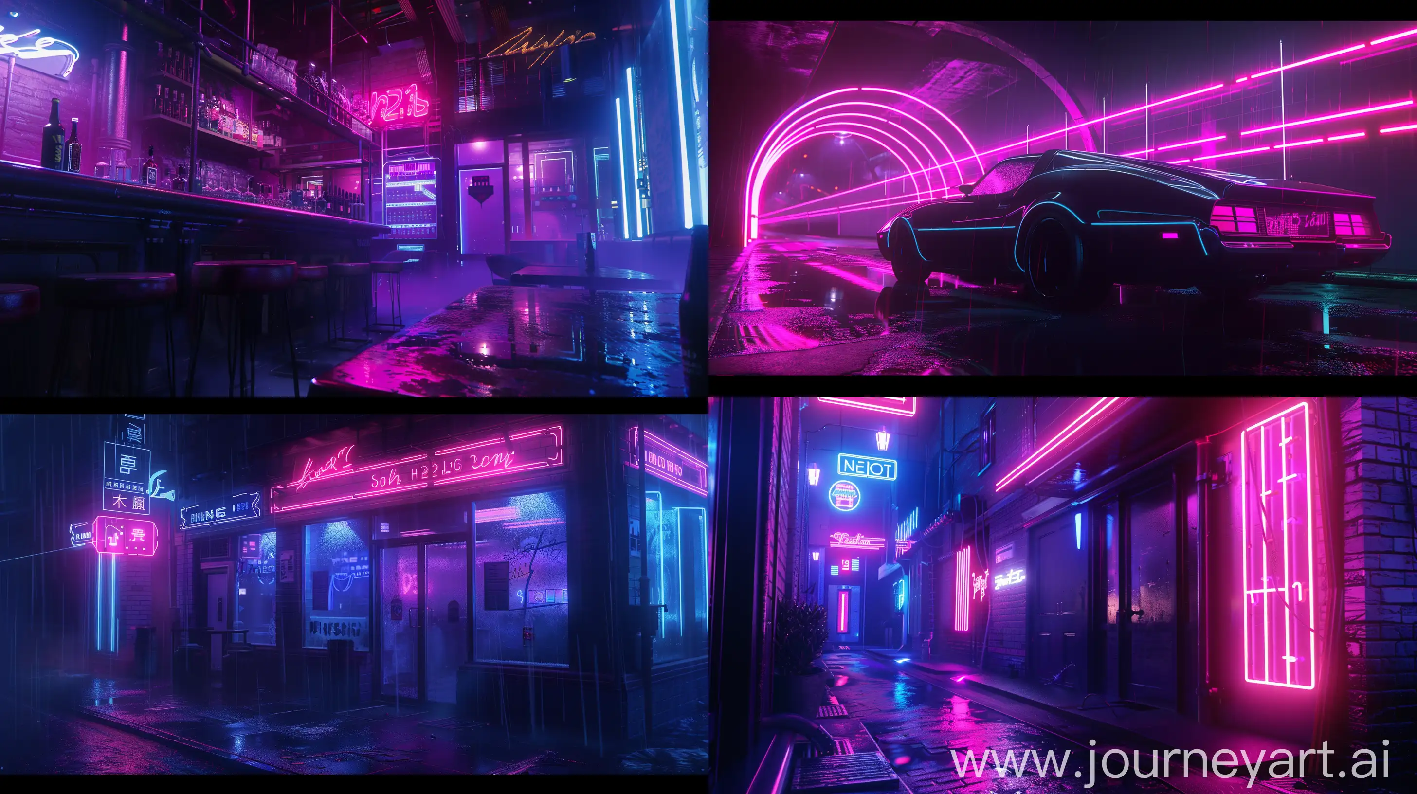 Infuse a sense of noir with neon lights in a stylish fashion, neon noir nostalgic --ar 16:9
