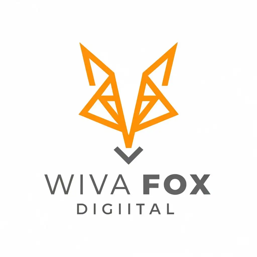 a logo design,with the text 'Vivafox digital', main symbol:An Fox,Minimalistic,be used in Technology industry,clear background