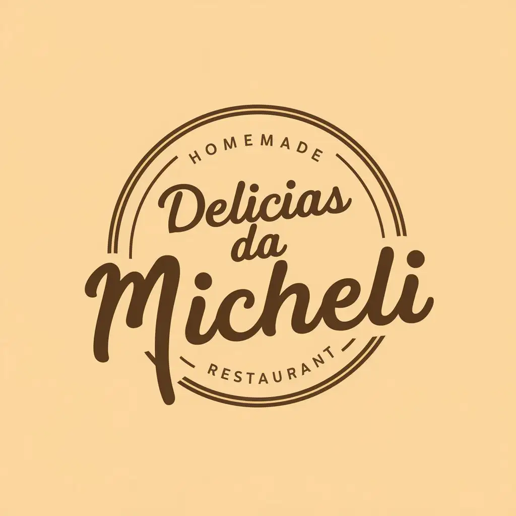 logo, Homemade food, with the text "Delicias da Micheli", typography, be used in Restaurant industry