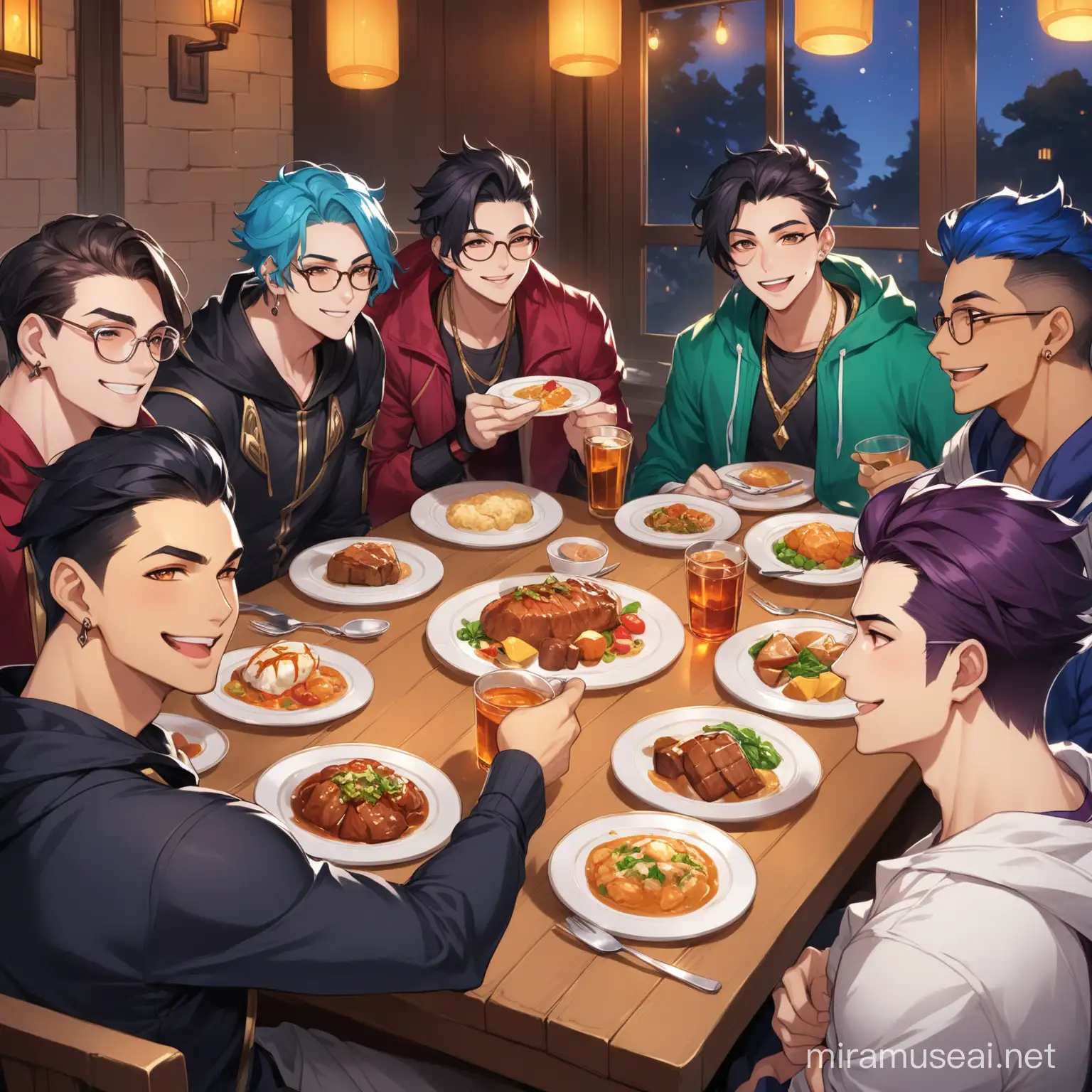 League of Legends Champions Celebrating Iftar with Traditional Dishes