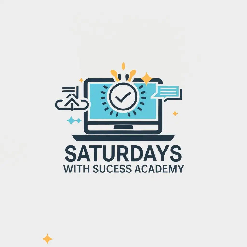 a logo design,with the text "Saturdays with Success Academy", main symbol:laptop,Minimalistic,clear background