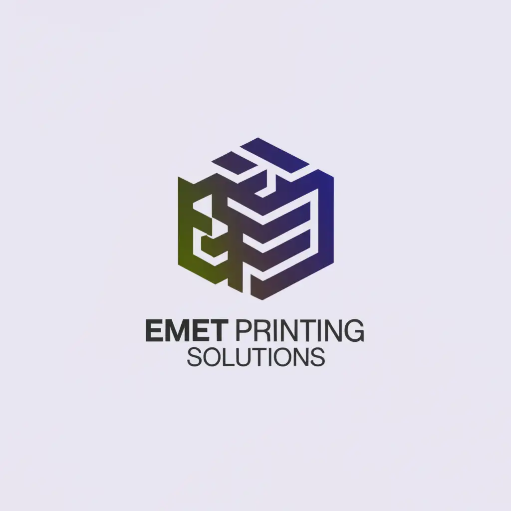a logo design,with the text "Emet Printing SOlutions", main symbol:Printing Press,complex,clear background