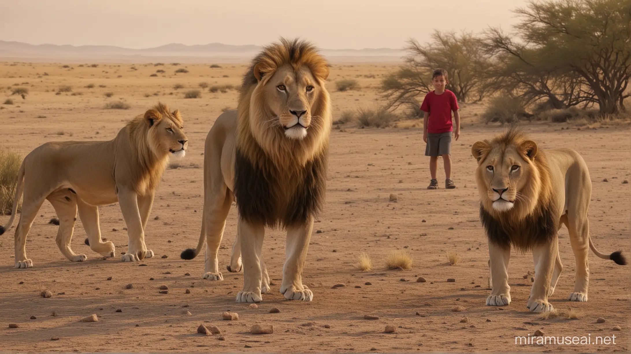 Courageous Daniel Facing the Lions in a Historic Scene
