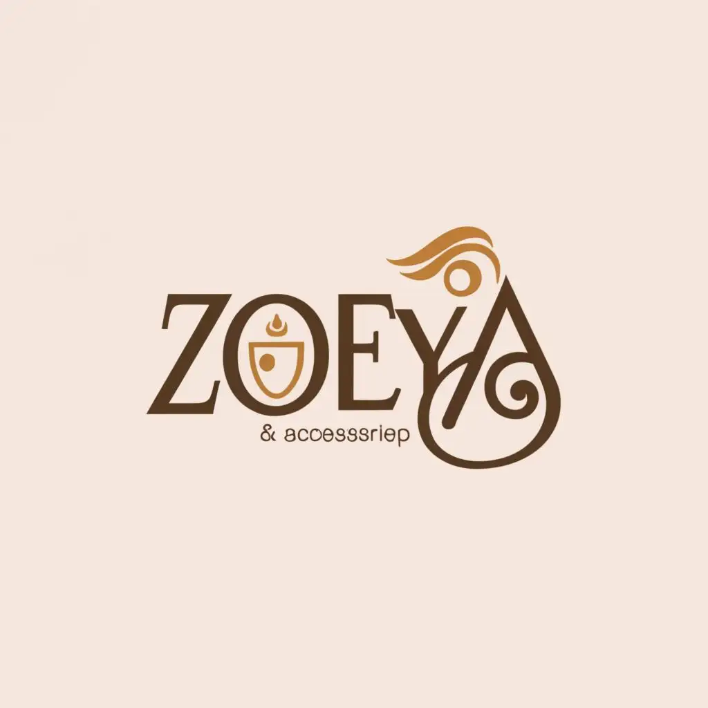 logo, scarf & Accessories shop, with the text "ZOEYA", typography