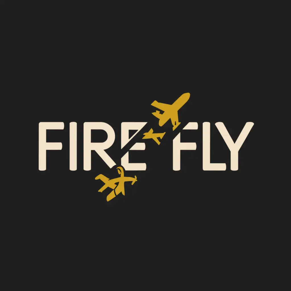 a logo design,with the text "FIRE FLY", main symbol:AIRPLANE,Moderate,be used in Retail industry,clear background
