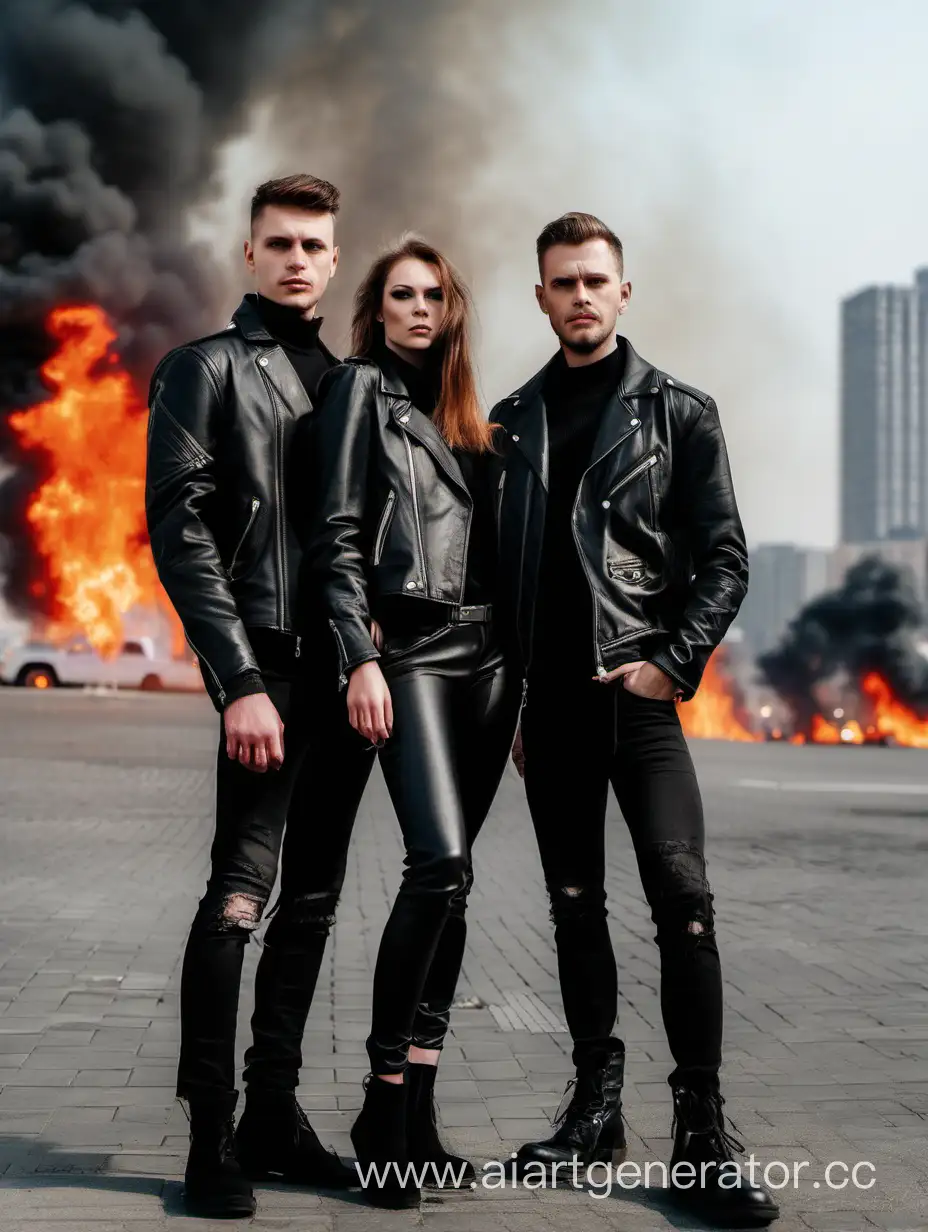 Survivors-Amidst-Urban-Destruction-Trio-in-Leather-Jackets