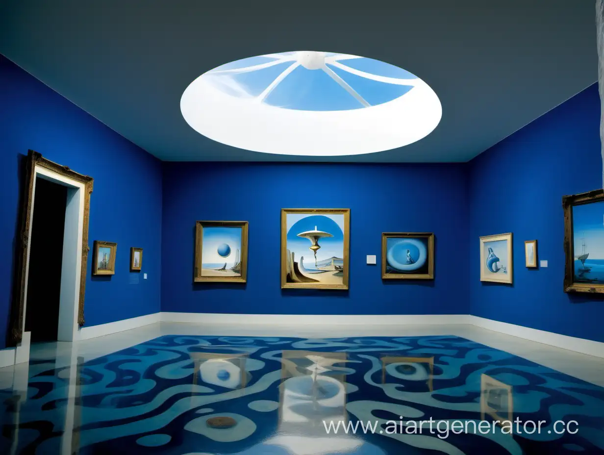 Современный Музей Сальвадор дали белый синий внутри сурреализм без людей


