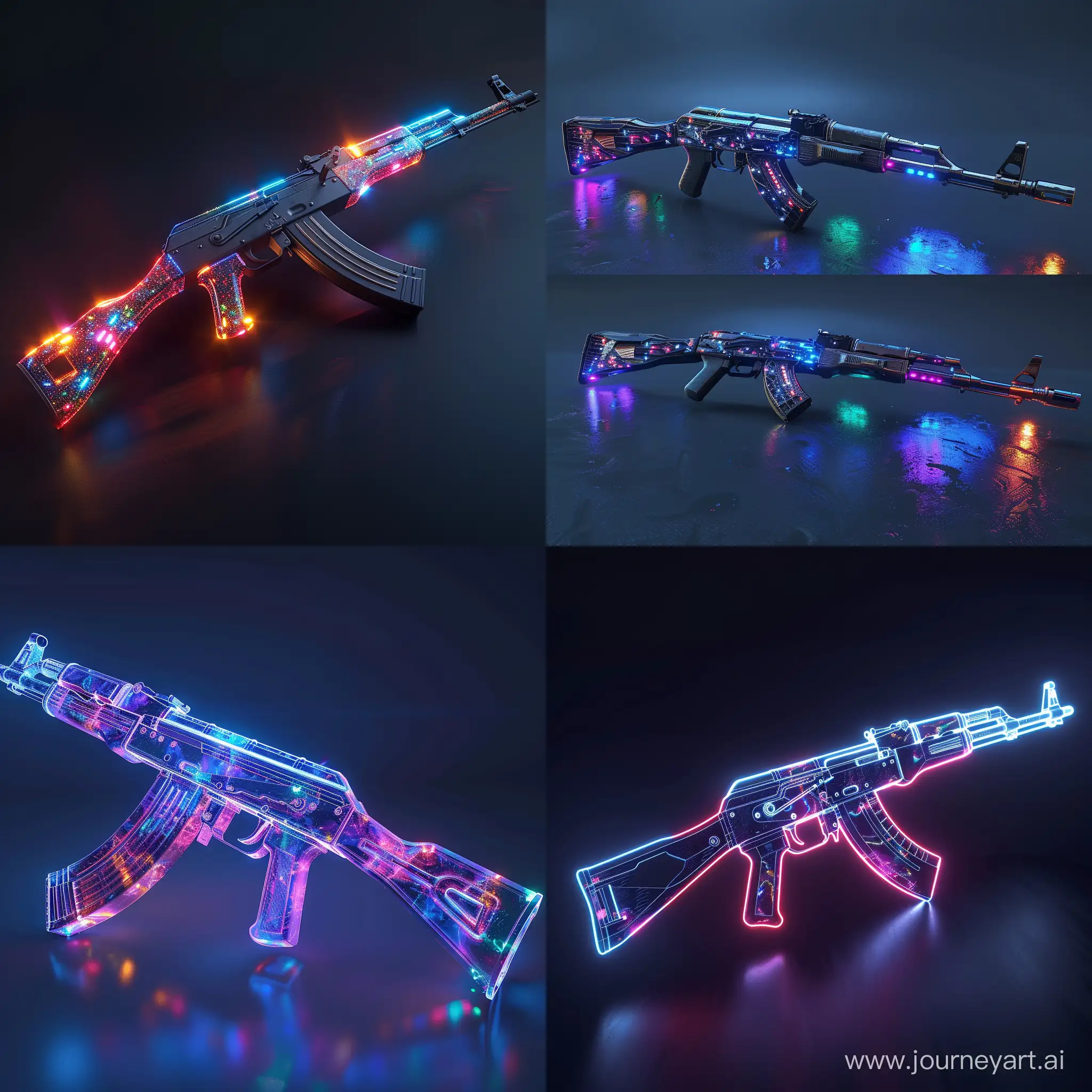 Futuristic AK-47, octane render, RGB-SMD-PeLEDs