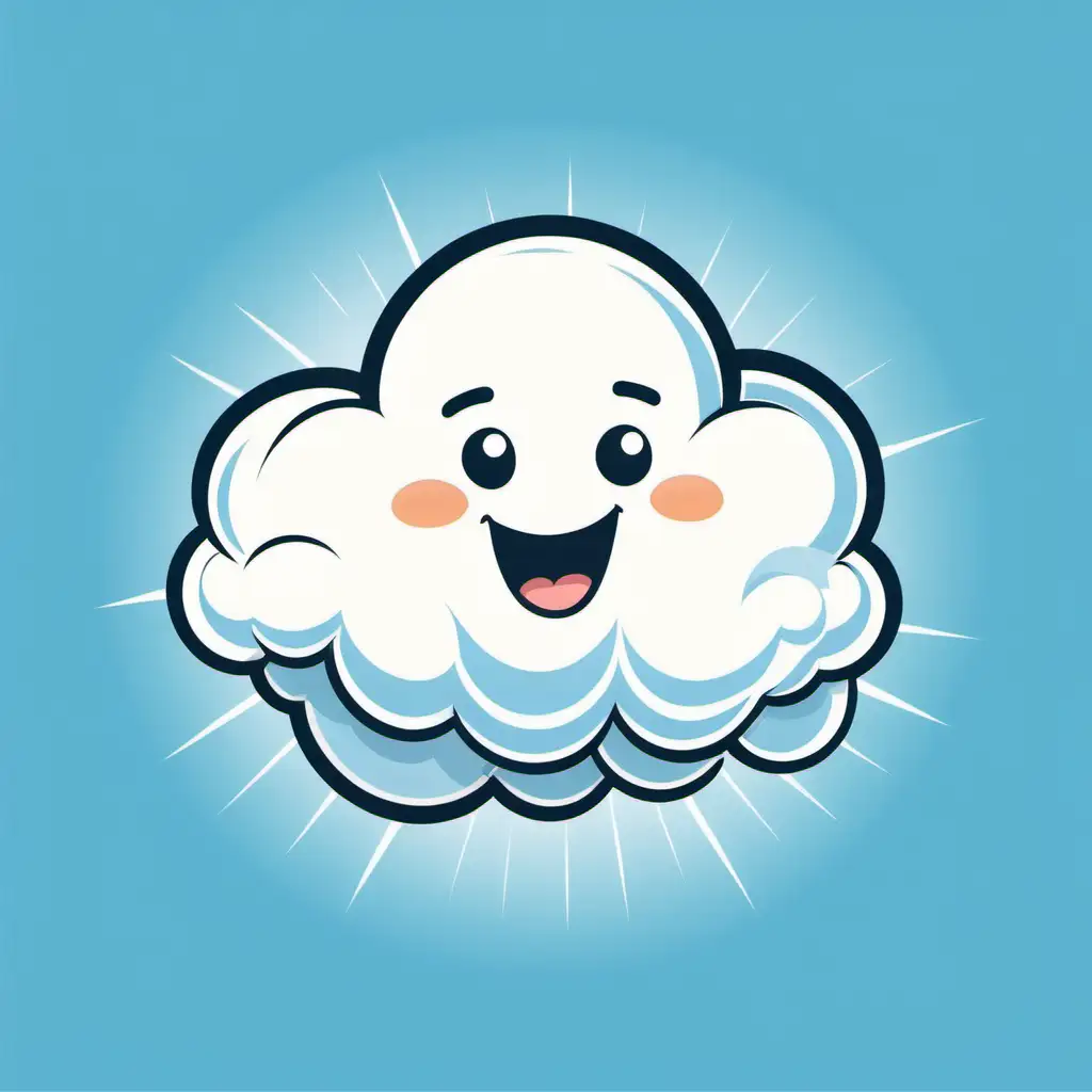 for kids, happy icon 
windy
cloud,cartoony style, transparent background


