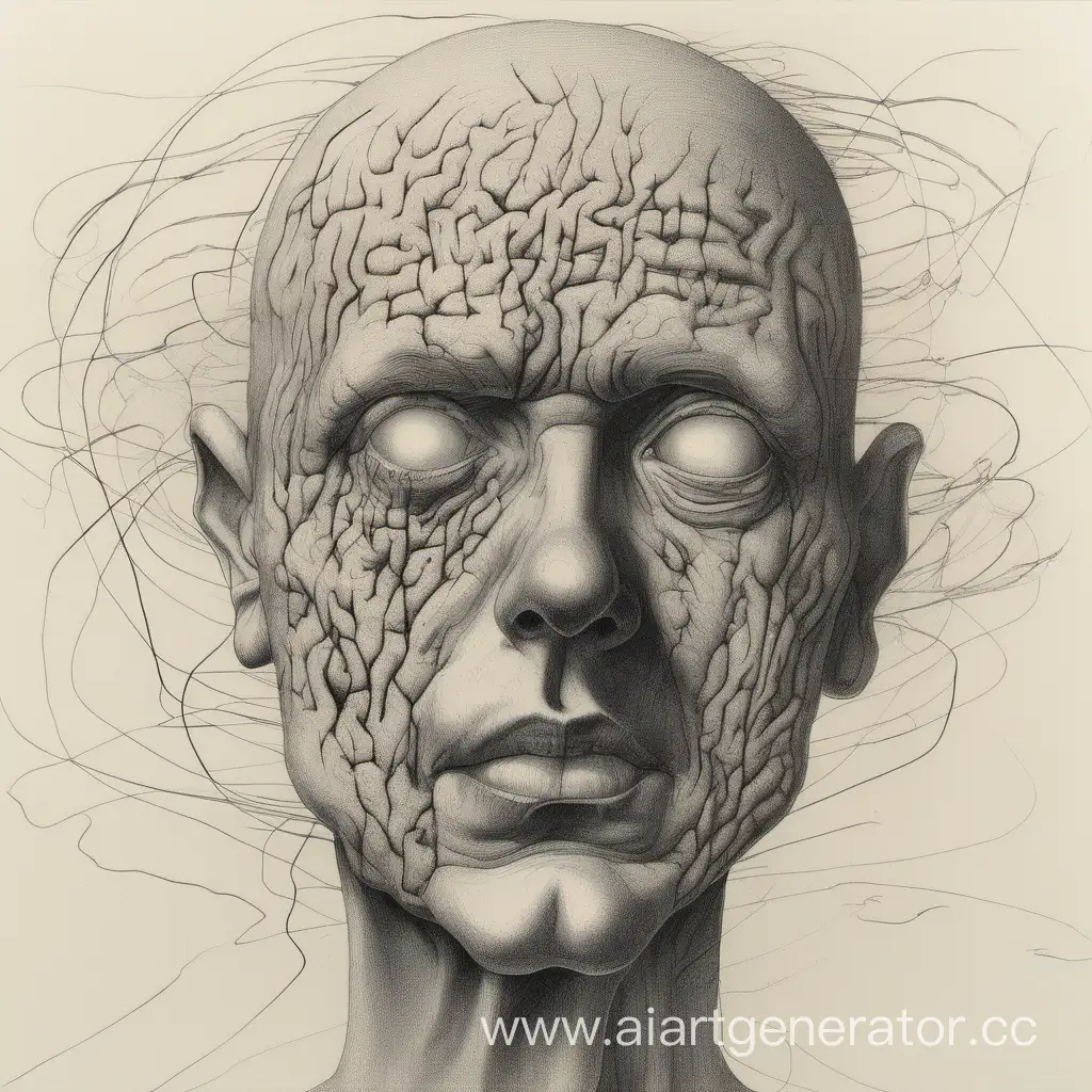 drawing of a schizophrenic, a gap in consciousness
