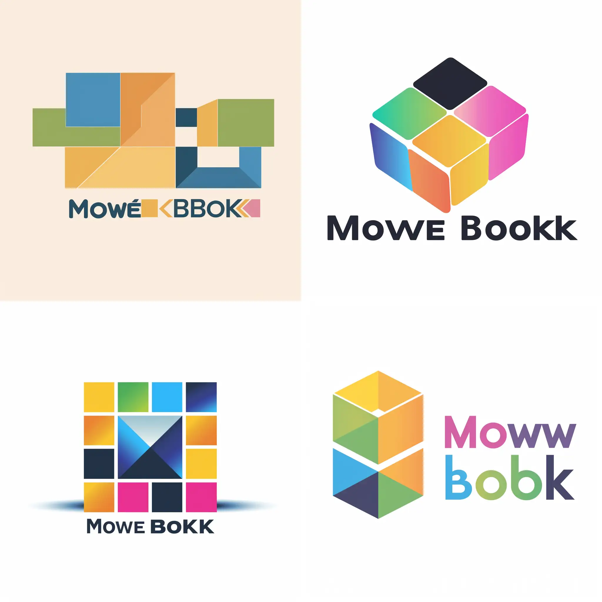 logo with name "Move Block" for Colored blocks of the same size Lettermarks, Display block move