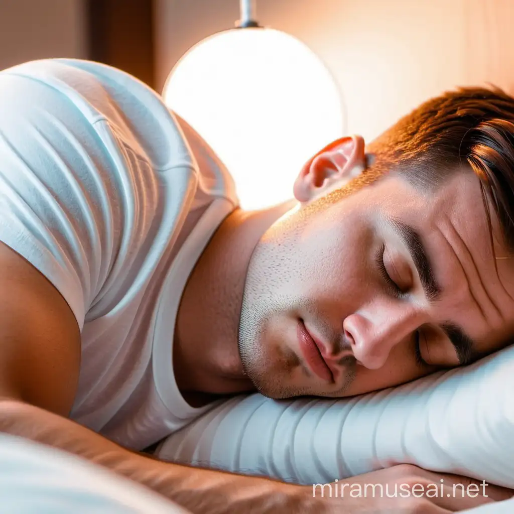 A male 
person dreaming big while sleeping
