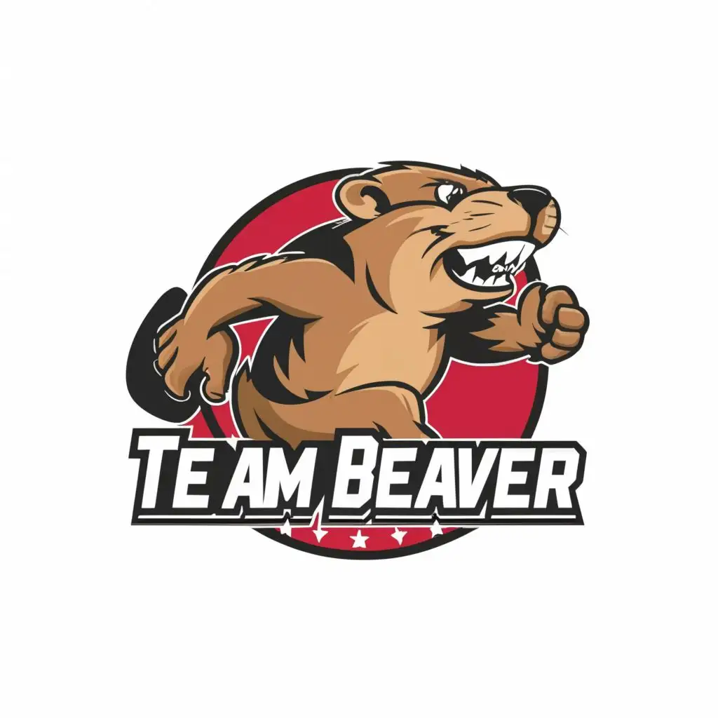 logo, running beaver, with the text "Team Beaver", typography, be used in Sports Fitness industry