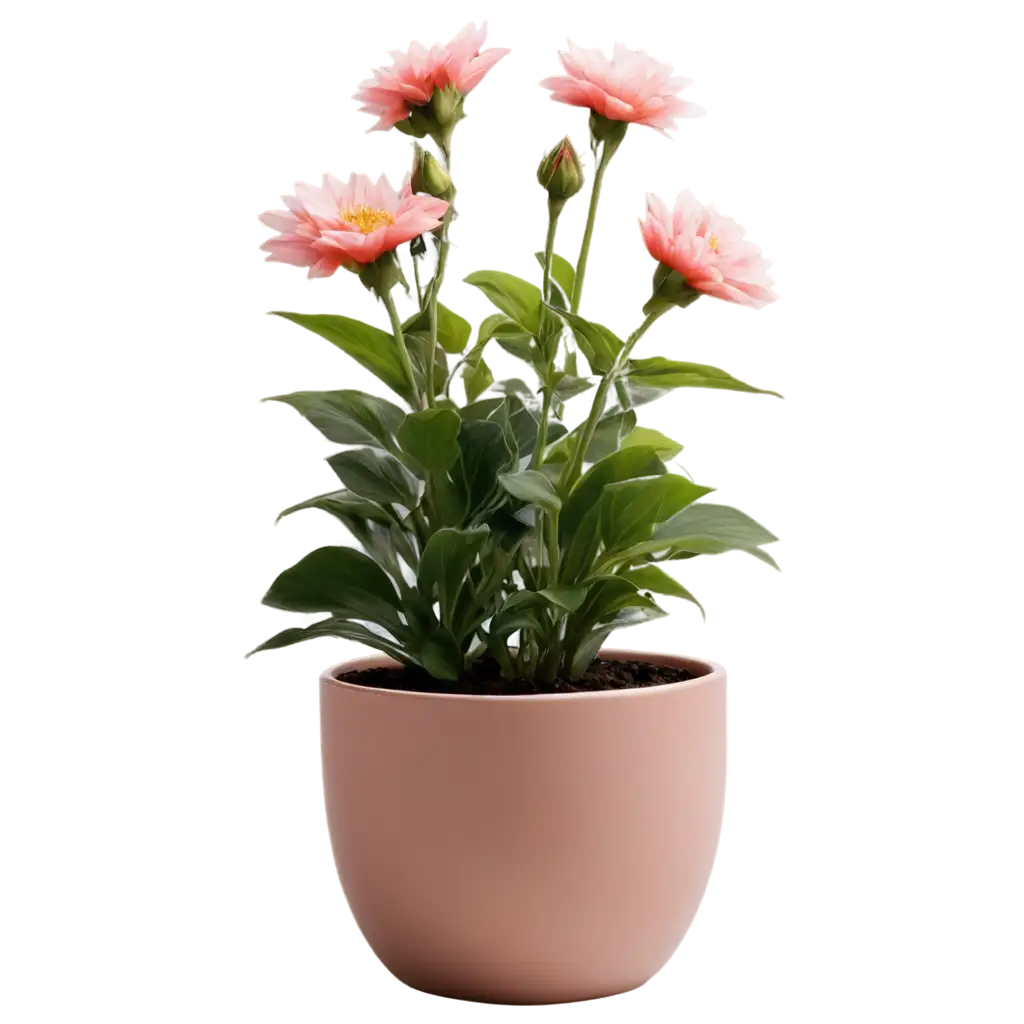 pot with beautiful flower