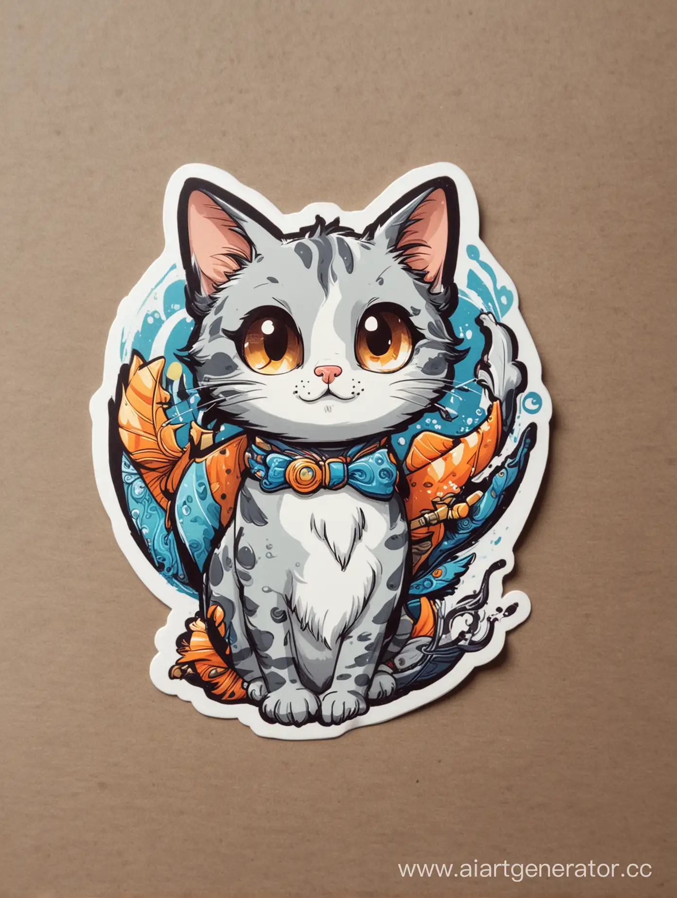 Whimsical-Catzerog-Cartoon-Character-Playful-DisneyStyle-Sticker-Art