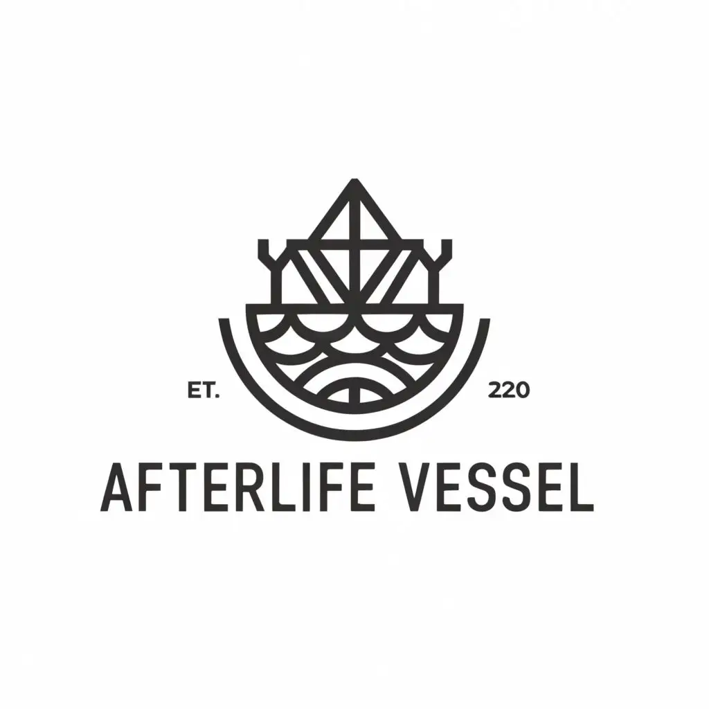 a logo design,with the text "Afterlife Vessel", main symbol:sacred geometry reincarnation boat,Minimalistic,clear background
