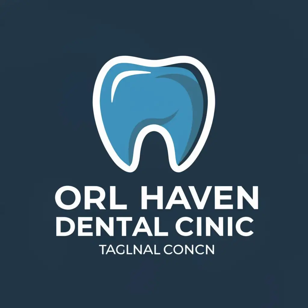 a logo design,with the text "Oral Haven Dental Clinic", main symbol:Tooth,Minimalistic,be used in Medical Dental industry,clear background