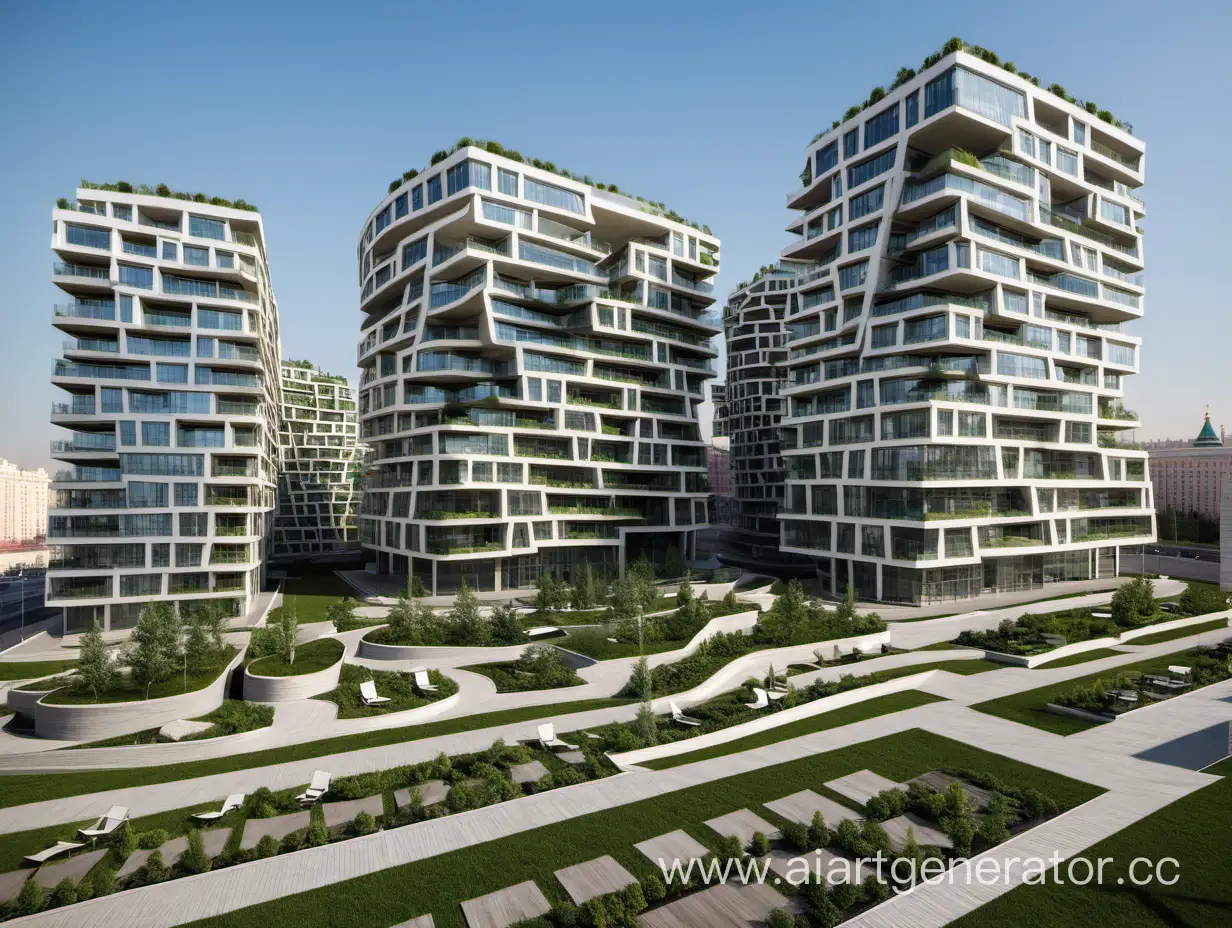 Modern-Moscow-Architecture-with-Terraces-and-Landscaping