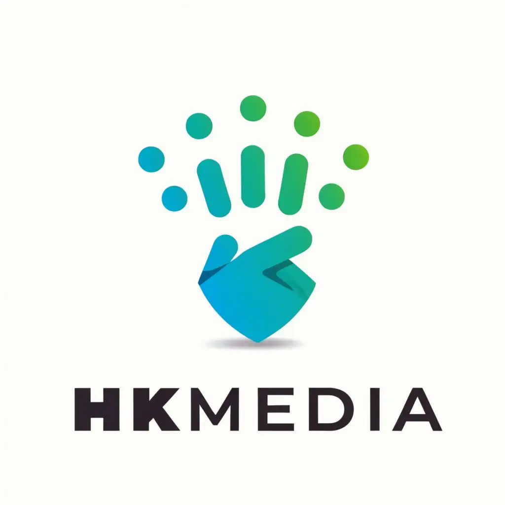 LOGO-Design-For-HKmedia-Futuristic-Hand-Technology-with-Illuminated-Dots