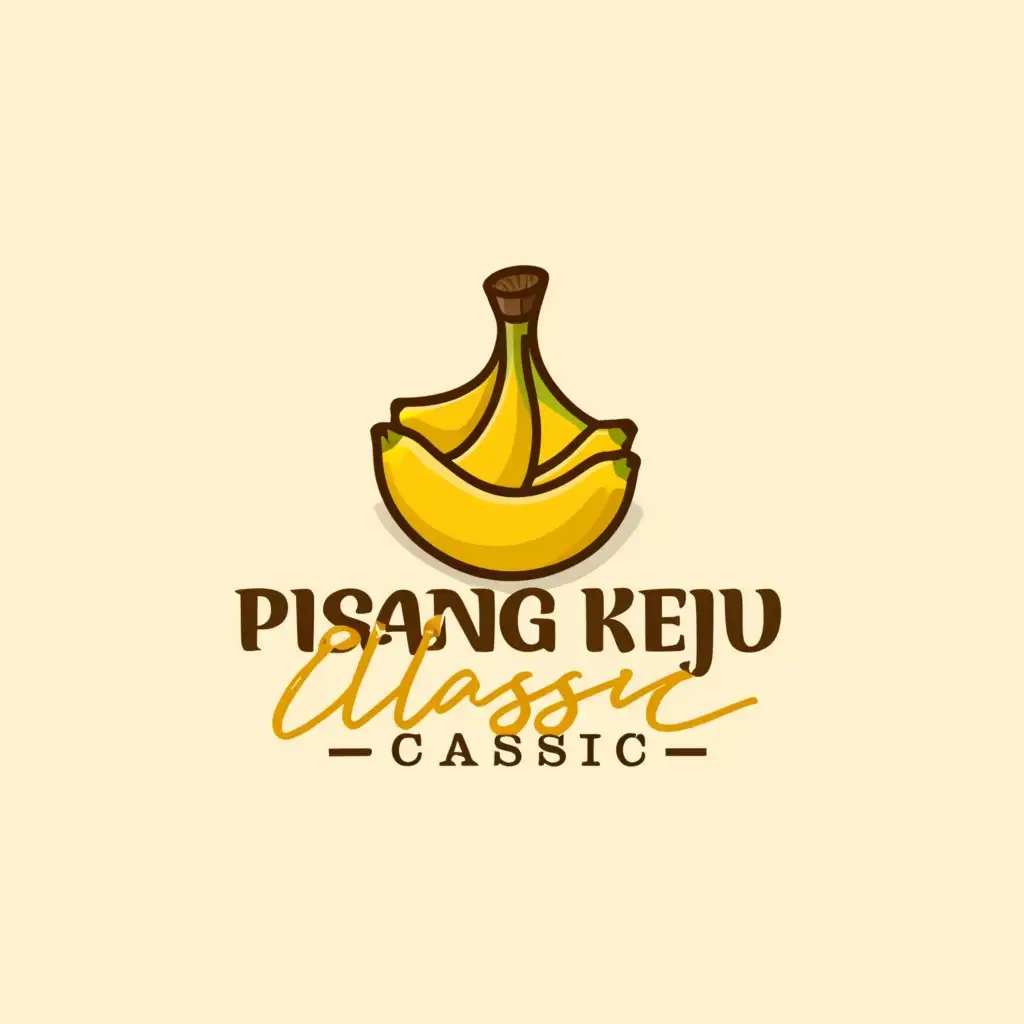 a logo design,with the text "Pisang Keju
Classic

", main symbol:Banana,Moderate,clear background